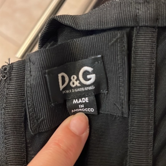 D&G Grey Pinstripe Gabardine Draped Detail Strapless Mini Dress size S-XS - Picture 8 of 16